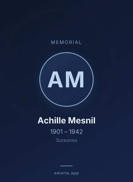 Memorial portrait of Achille Mesnil