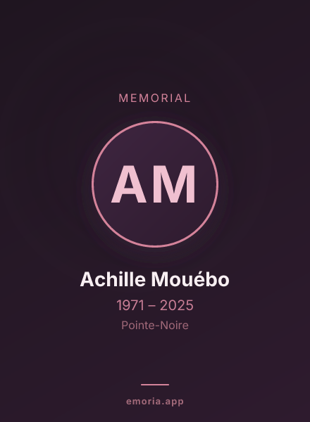 Memorial portrait of Achille Mouébo