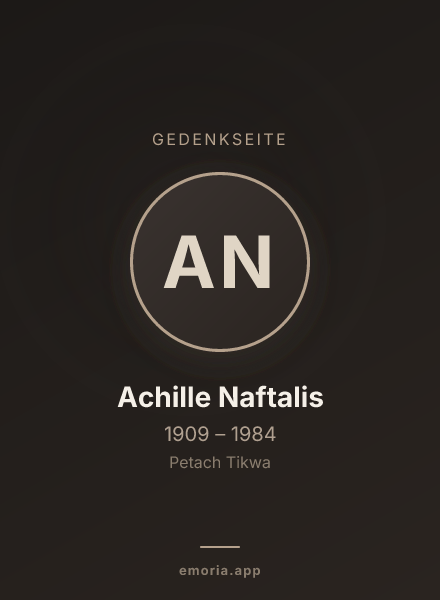 Gedenkportrait von Achille Naftalis