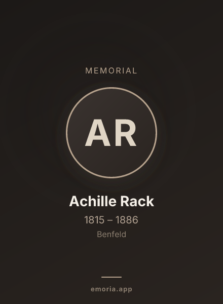 Memorial portrait of Achille Rack