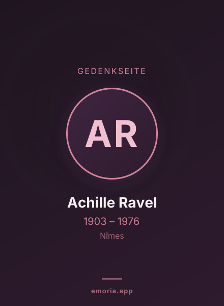Gedenkportrait von Achille Ravel