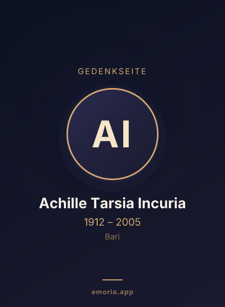 Gedenkportrait von Achille Tarsia Incuria