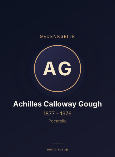 Gedenkportrait von Achilles Calloway Gough
