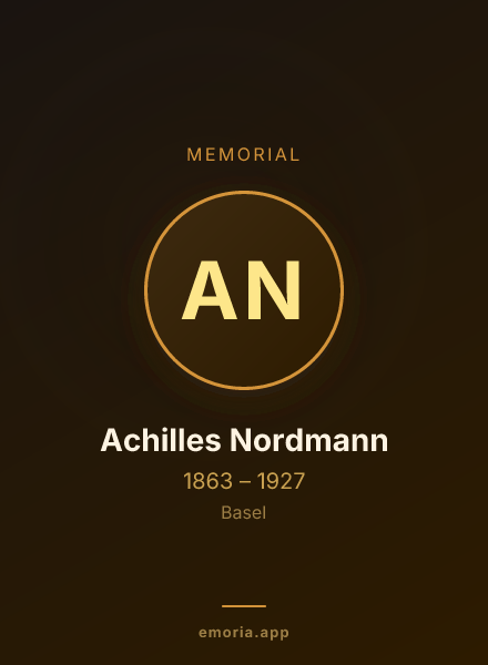 Memorial portrait of Achilles Nordmann