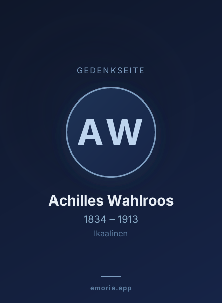 Gedenkportrait von Achilles Wahlroos