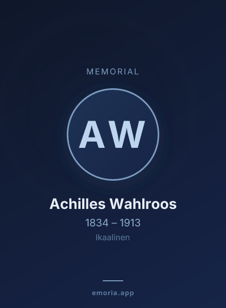 Memorial portrait of Achilles Wahlroos