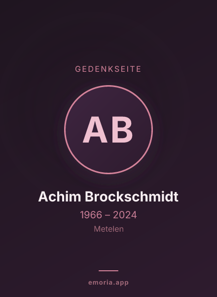 Gedenkportrait von Achim Brockschmidt