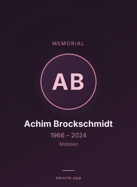 Memorial portrait of Achim Brockschmidt
