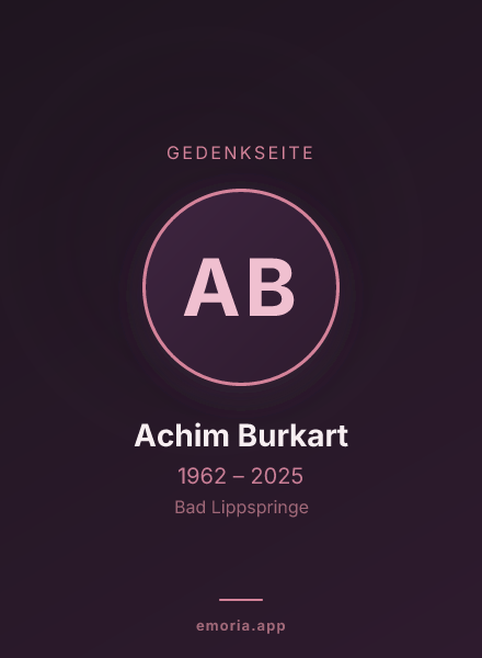 Gedenkportrait von Achim Burkart