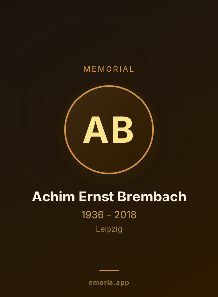 Memorial portrait of Achim Ernst Brembach