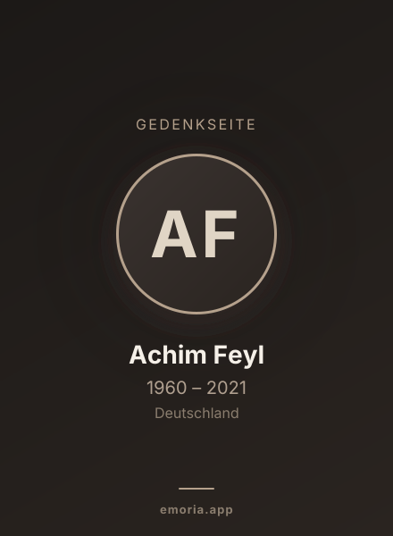 Gedenkportrait von Achim Feyl