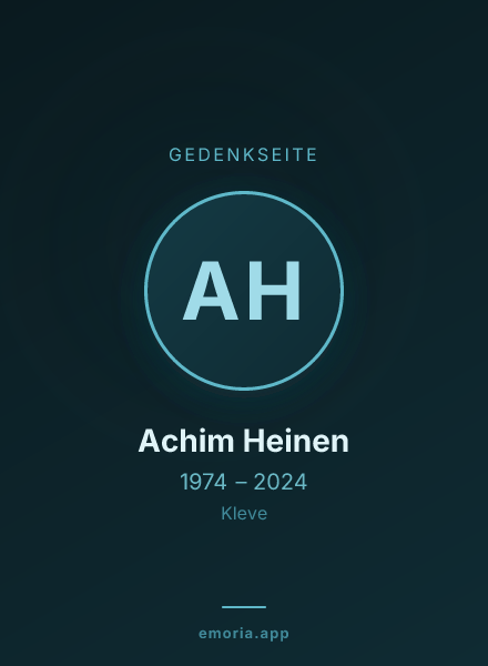 Gedenkportrait von Achim Heinen