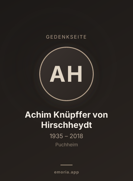 Gedenkportrait von Achim Knüpffer von Hirschheydt