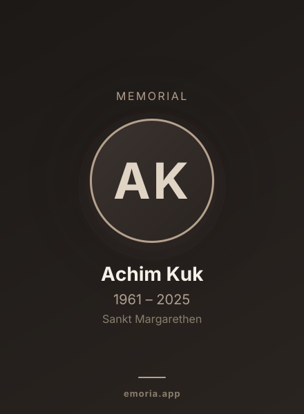 Memorial portrait of Achim Kuk