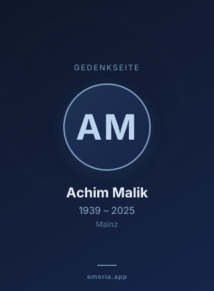Gedenkportrait von Achim Malik