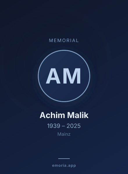 Memorial portrait of Achim Malik