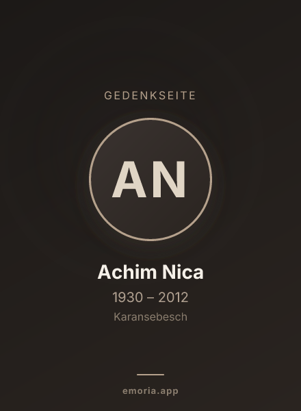 Gedenkportrait von Achim Nica