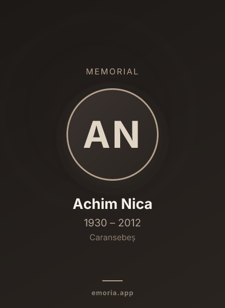 Memorial portrait of Achim Nica