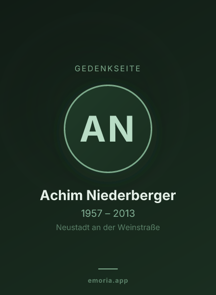 Gedenkportrait von Achim Niederberger