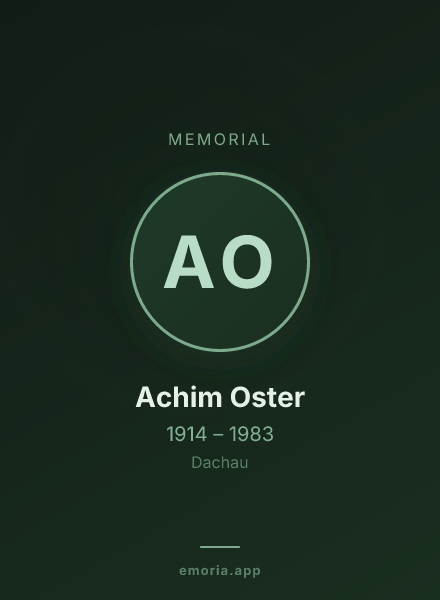 Memorial portrait of Achim Oster