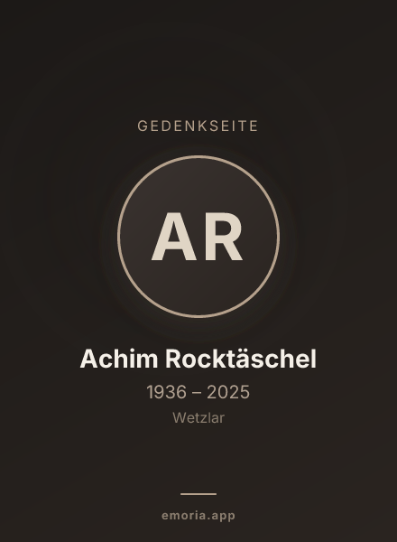 Gedenkportrait von Achim Rocktäschel