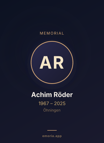 Memorial portrait of Achim Röder