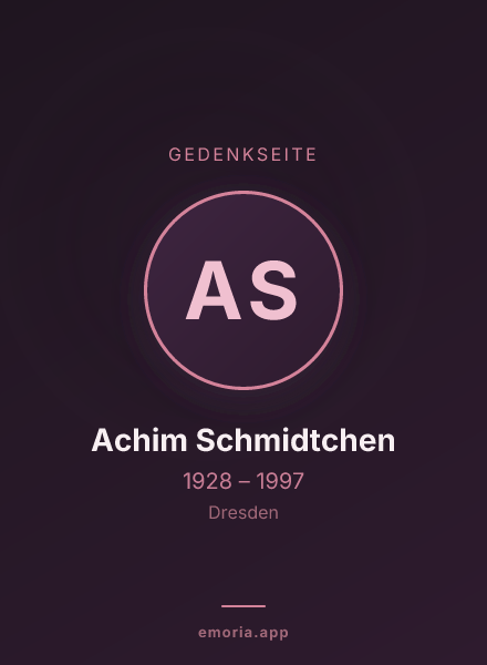 Gedenkportrait von Achim Schmidtchen