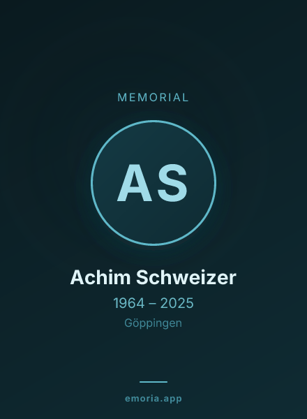 Memorial portrait of Achim Schweizer