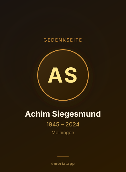 Gedenkportrait von Achim Siegesmund