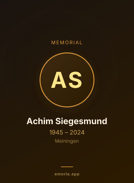 Memorial portrait of Achim Siegesmund