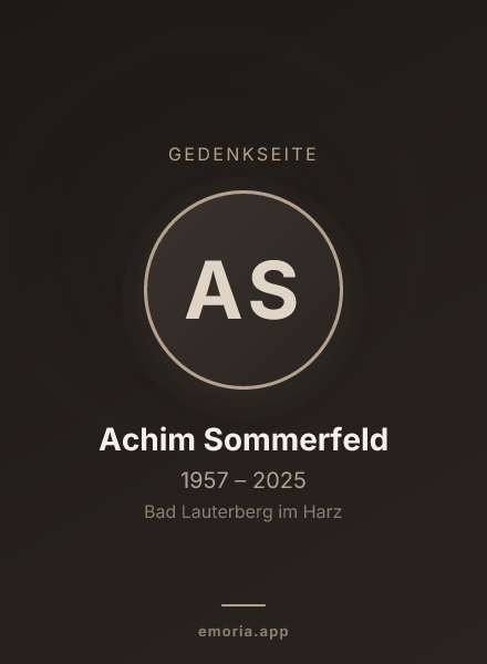 Gedenkportrait von Achim Sommerfeld