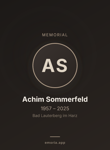 Memorial portrait of Achim Sommerfeld