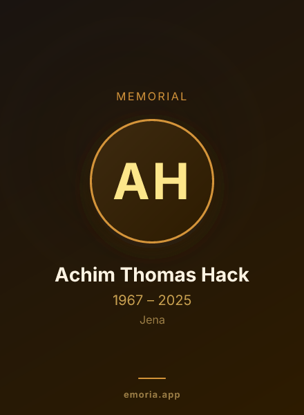 Memorial portrait of Achim Thomas Hack