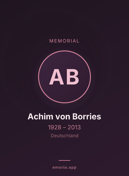 Memorial portrait of Achim von Borries