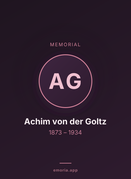 Memorial portrait of Achim von der Goltz