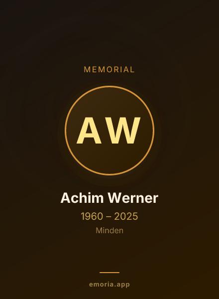 Memorial portrait of Achim Werner