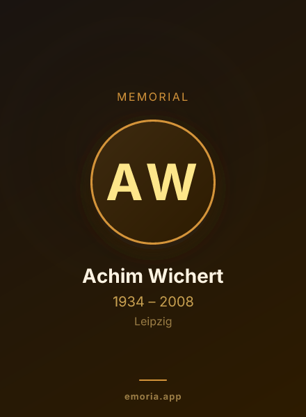 Memorial portrait of Achim Wichert