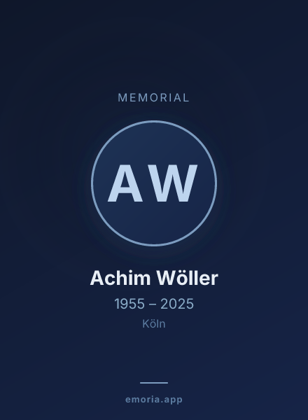 Memorial portrait of Achim Wöller