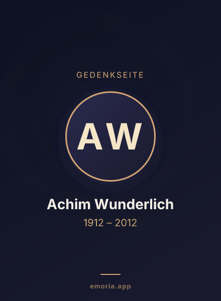 Gedenkportrait von Achim Wunderlich
