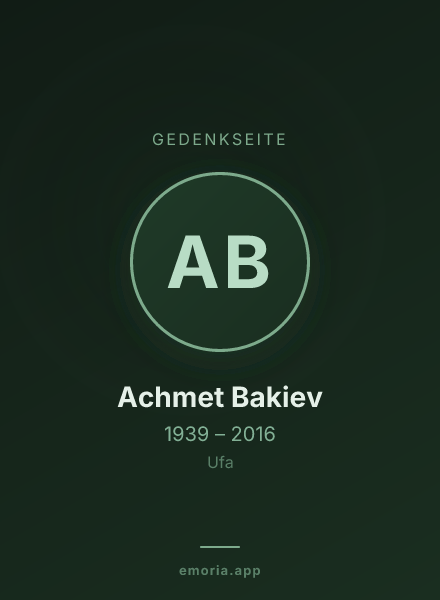 Gedenkportrait von Achmet Bakiev