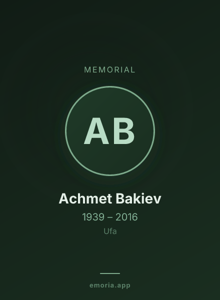 Memorial portrait of Achmet Bakiev