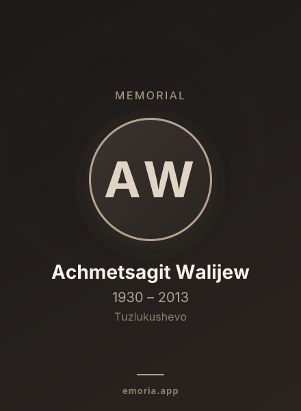 Memorial portrait of Achmetsagit Walijew