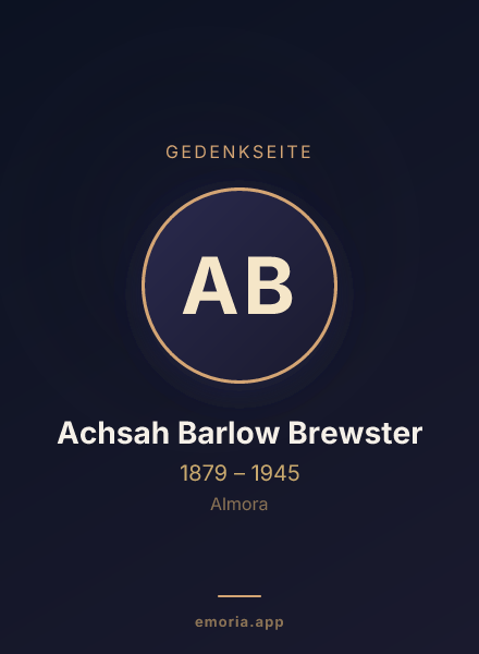 Gedenkportrait von Achsah Barlow Brewster
