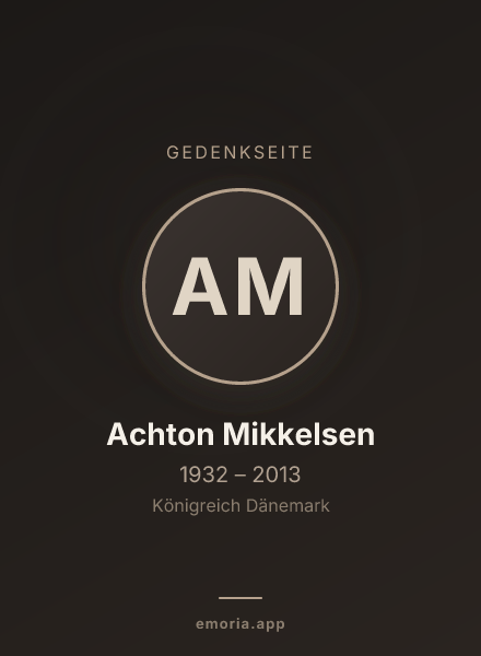 Gedenkportrait von Achton Mikkelsen