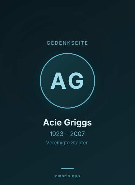 Gedenkportrait von Acie Griggs