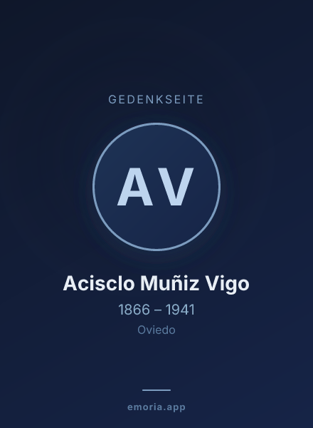 Gedenkportrait von Acisclo Muñiz Vigo