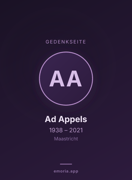 Gedenkportrait von Ad Appels