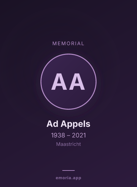 Memorial portrait of Ad Appels