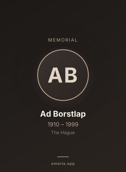 Memorial portrait of Ad Borstlap