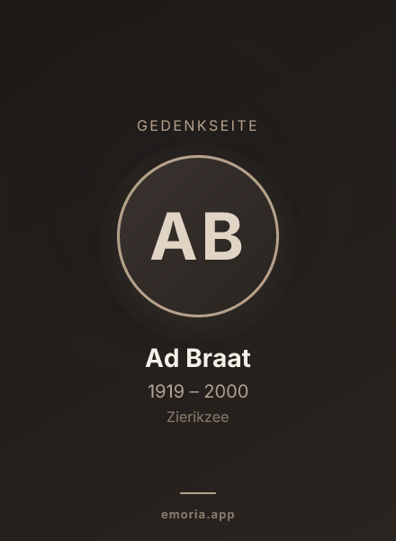 Gedenkportrait von Ad Braat